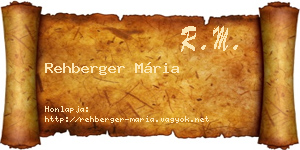 Rehberger Mária névjegykártya